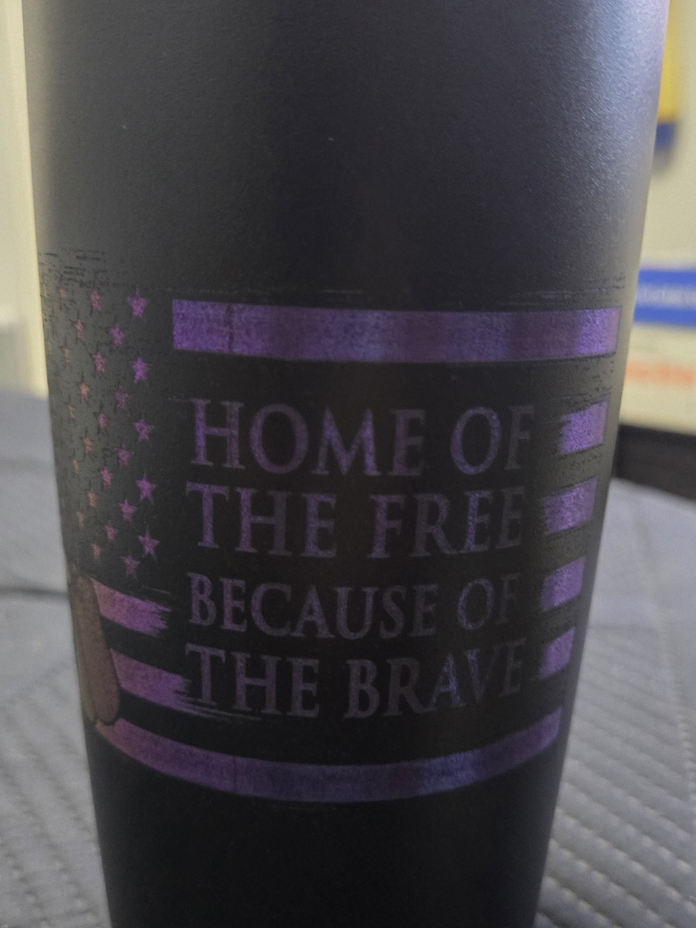 Insulated Black Tumbler Laser Engraved Home Of The Free